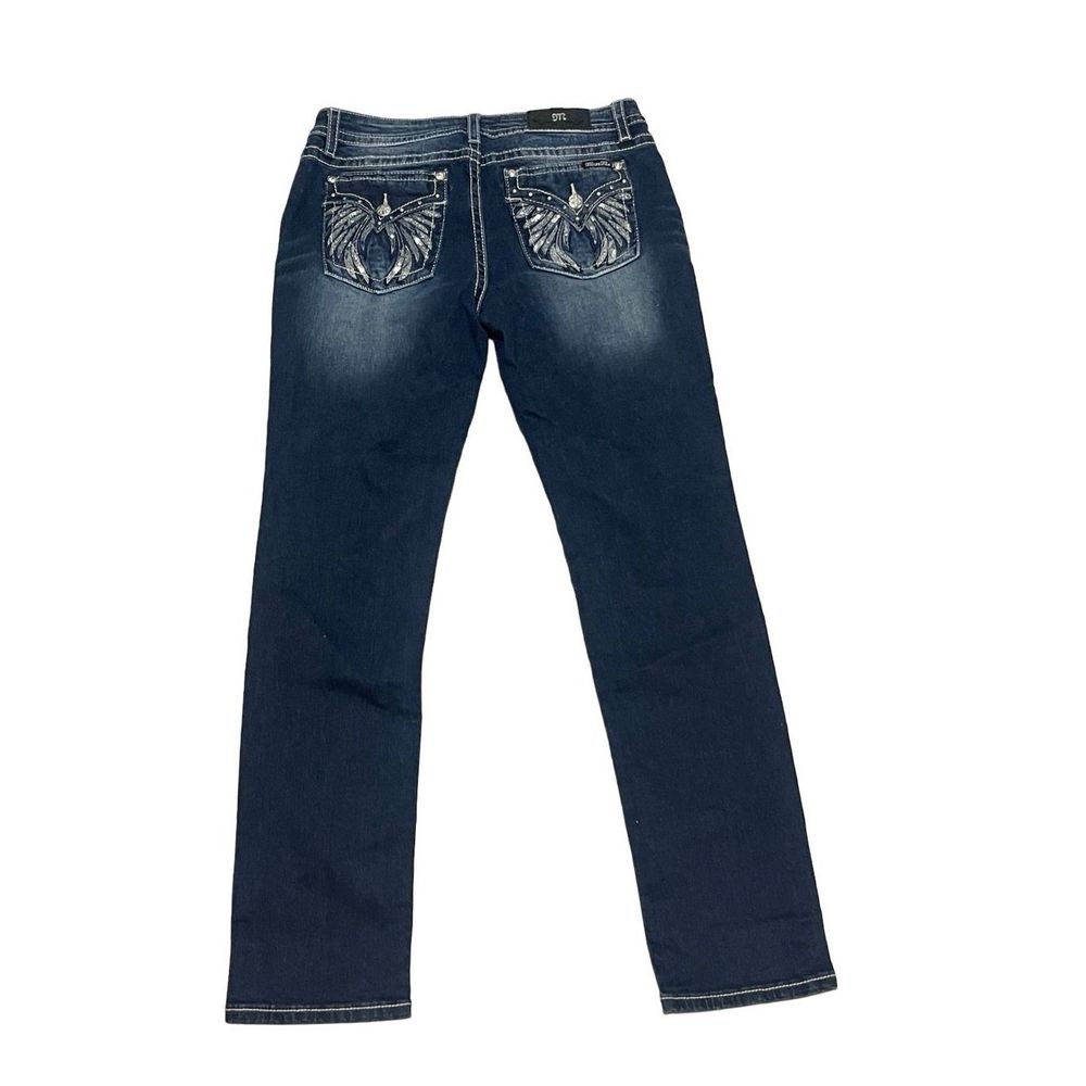 Miss Me Women's Embellished Rhinestone Straight Leg Jeans Size Size 33